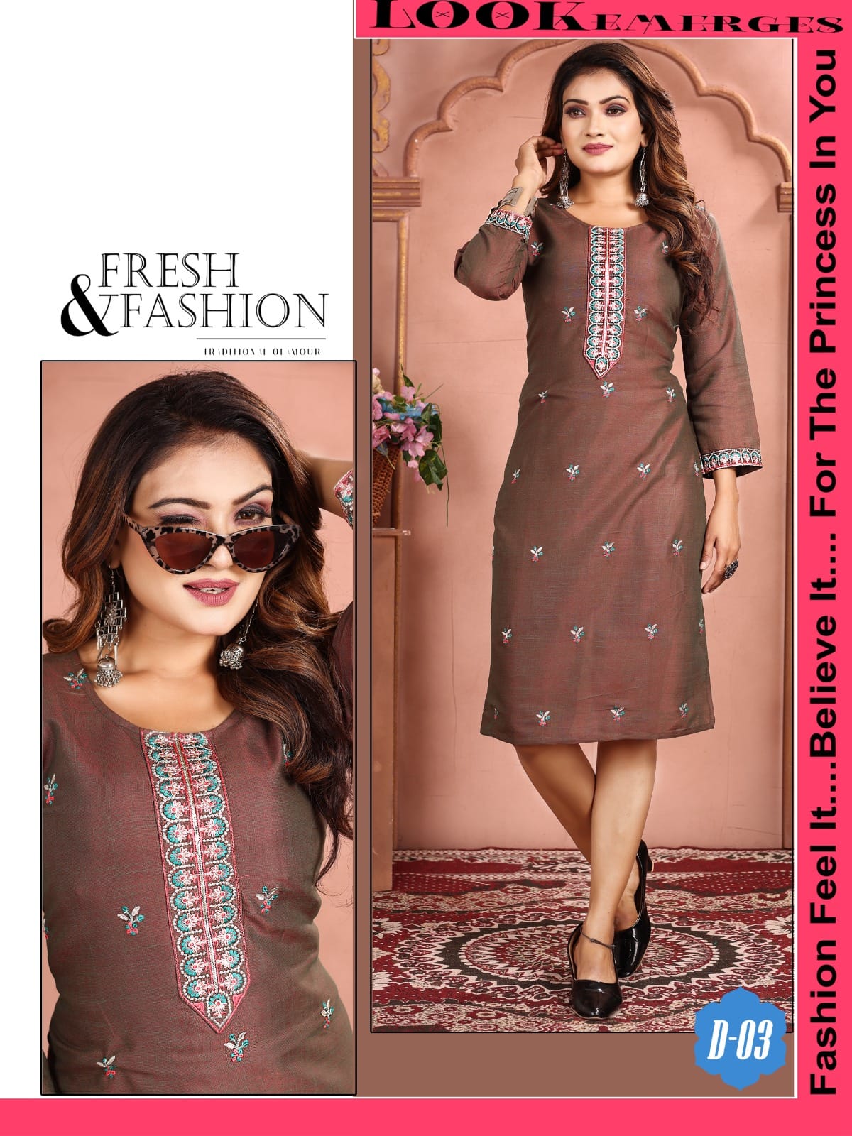 Kinti Simona Embroidery Designer Kurtis Catalog